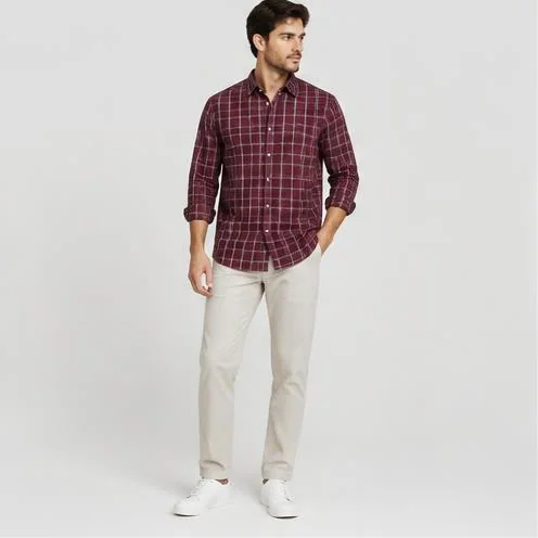 Burgundy Checked Shirt