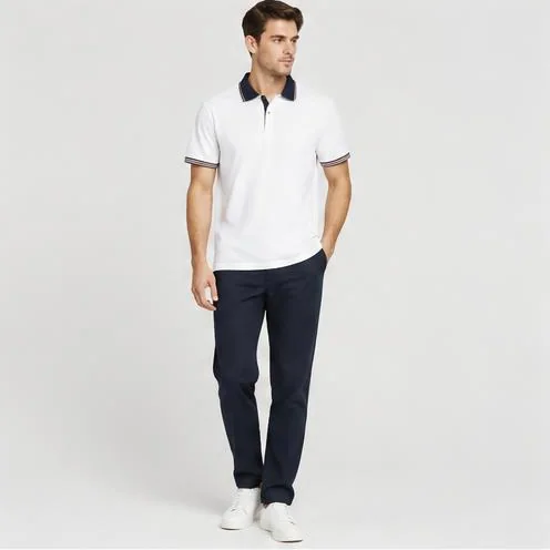 White Contrast Polo T-Shirt