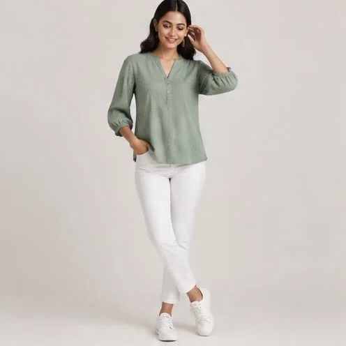 Sage Green Casual Top
