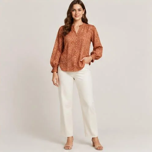 Terracotta Printed Blouse