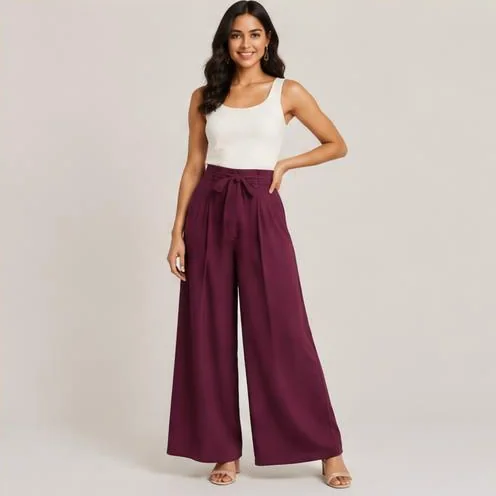 Wine Palazzo Pants